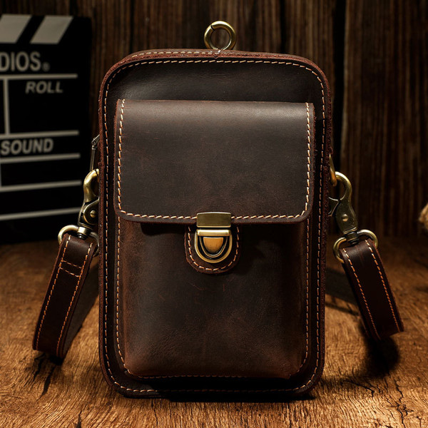 Hand-rubbed leather shoulder messenger bag Q119-CJNS1052842