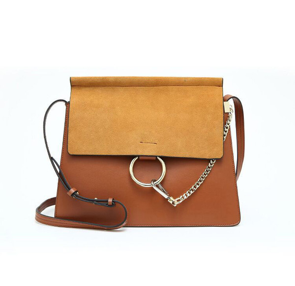 Color: Caramel, Size: 24x30x7cm - Ladies leather crossbody bag scrub retro square bag Q119-CJBHNSNS04234-Caramel-24x30x7cm