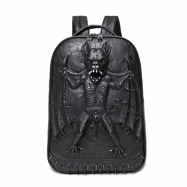 Aliexpress Wholesale Backpack Male New 3D Batman Embossed Backpack Logo Custom Student Computer Tre Q119-CJNS1107354