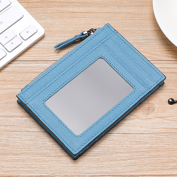 RFID Cowhide Card Holder With Zipper Coin Holder Promotion Card Holder Q119-CJNS1014937
