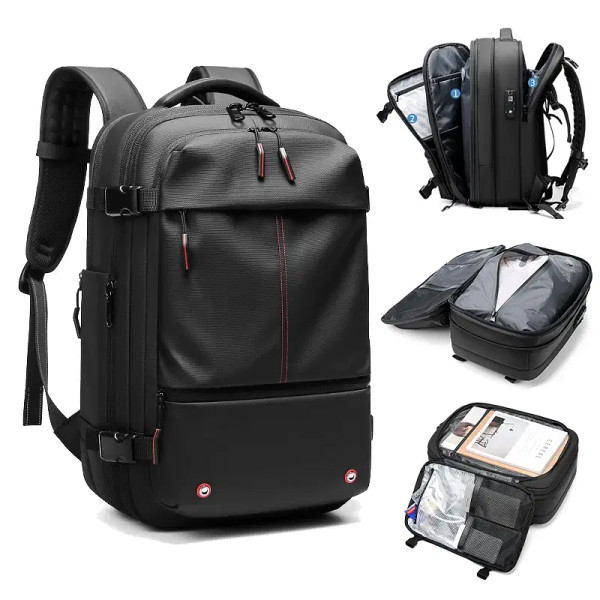 Color: black - Travel Men 17 inch Laptop Backpack vacuum compression Backpack Business Large Capaci F640-12000036823742517
