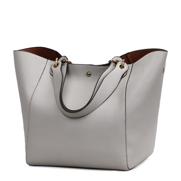 Color: Gray - Wholesale Europe and America women's bag 2021 new retro ladies bucket handbag fashion Q119-CJBHNSNS05523-Gray