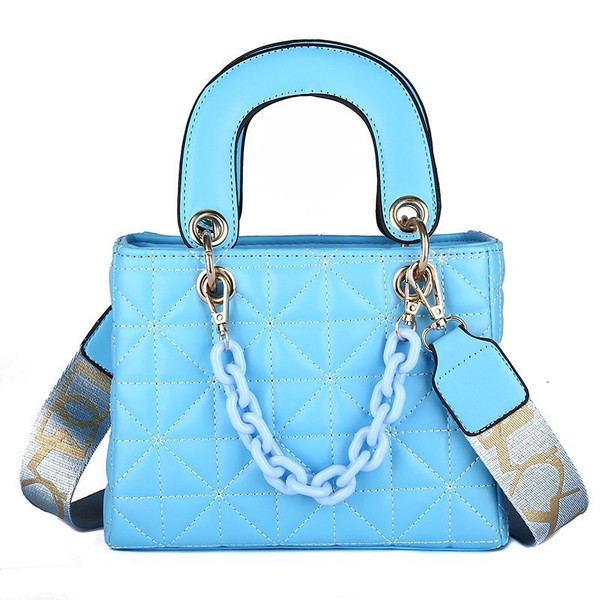 Color: Blue, Size: Packet - Korean Fashion Princess Diablo Women's Bag Lingge Embroidered Thread Sh Q119-CJNS121651010JQ
