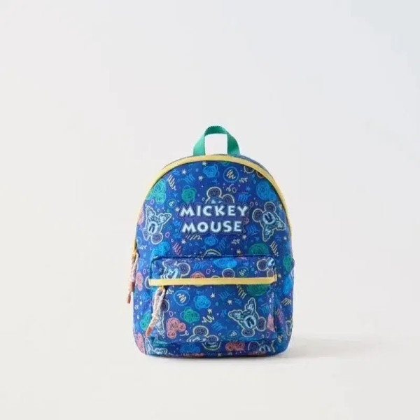 Color: GRAY - Disney New Mickey Cartoon Fashion Backpack Women's Minnie Canvas School Bag Boys and  F640-12000041508975707