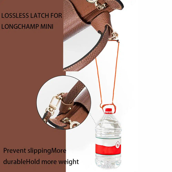 Color: Beige - 1 Set Bag Strap For Longchamp Mini Punch-free Genuine Leather Shoulder Strap Set Tra F640-12000040668908106