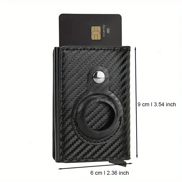 Color: black - Rfid Anti-theft ID Credit Card Holder Airtag Minimalist Thin Slim Aluminium Metal Wa F640-12000033131497428