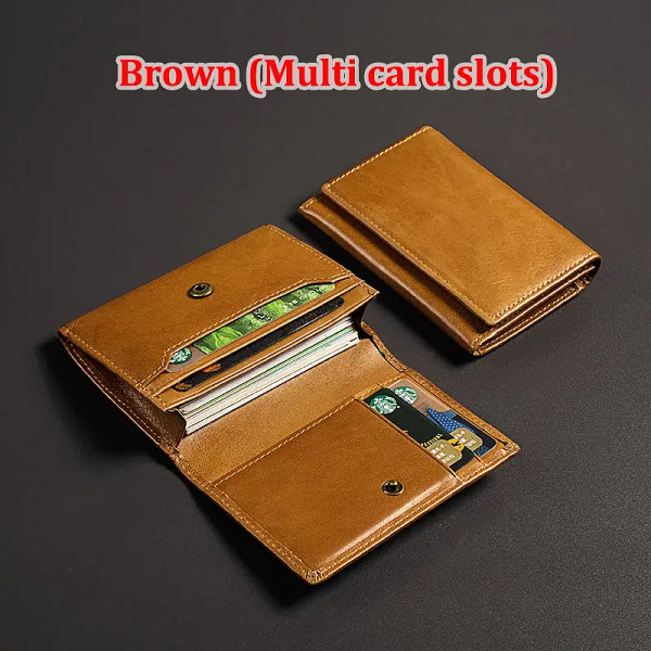 Color: wine red, Ships From: CHINA - Luxury Genuine Leather Cowhide Card Holder RFID Blocking Purse F640-12000034075706341