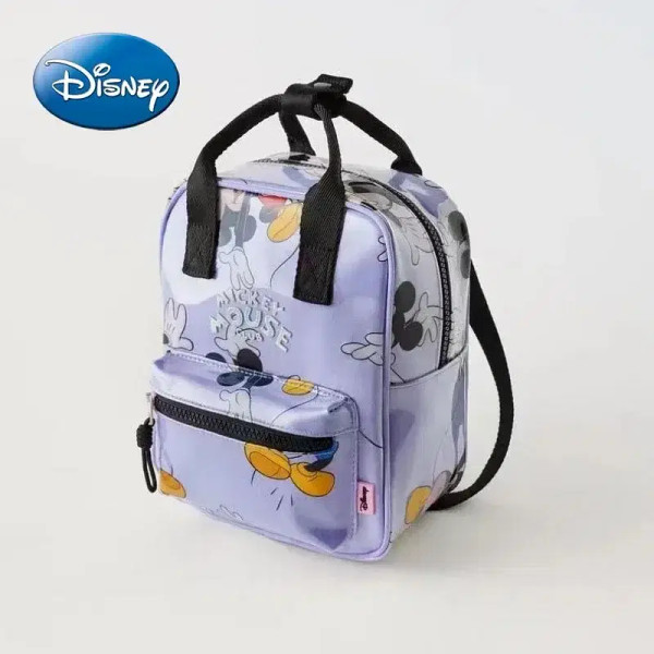 Color: Light Grey - Disney New Mickey Cartoon Fashion Backpack Women's Minnie Canvas School Bag Boy F640-12000041508975724