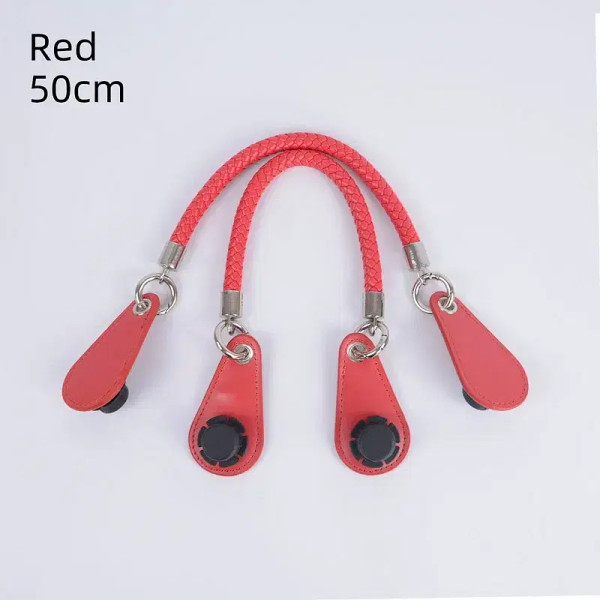 Color: SKY BLUE, Ships From: CHINA - 2025 Obag PU Woven braided leather Rope Handles strap belt for F640-12000038688379170