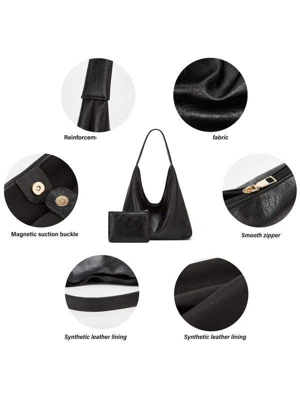 Color: Chocolate, Size: L - New Tote bag 100 hand bill of lading shoulder women's bag retro simple  F640-12000039415017262