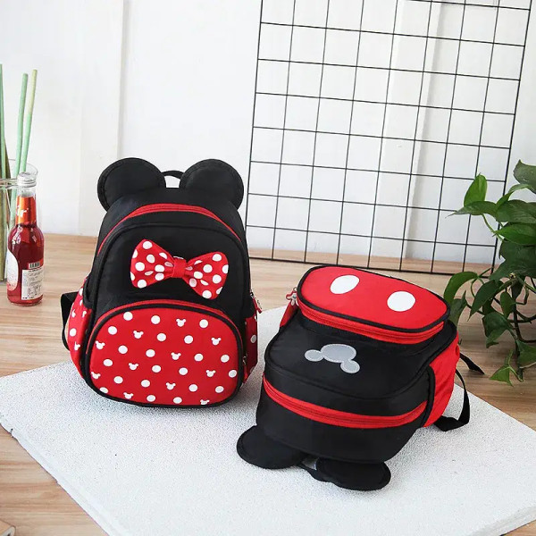 Color: Beige - 2024 Disney Mickey&Minnie Children Schoolbag Kids Backpack Kindergarten School Bags  F640-12000020963297288