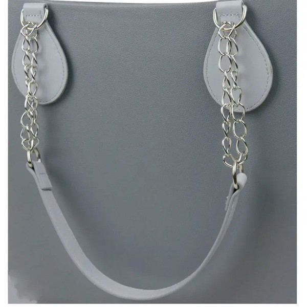 Color: Silver, Ships From: CHINA - TANQU 1 Pair Long leather PU chain Handle with Tear Drop End Dou F640-12000039276579813