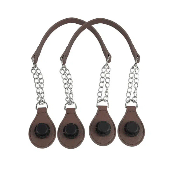 Color: Silver, Ships From: CHINA - TANQU 1 Pair Long leather PU chain Handle with Tear Drop End Dou F640-12000039276579813