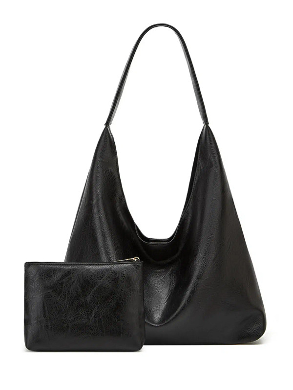 Color: Hot Pink, Size: L - New Tote bag 100 hand bill of lading shoulder women's bag retro simple l F640-12000039415017261