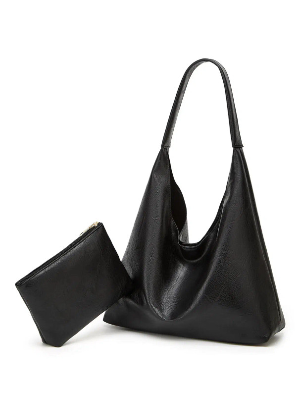 Color: Hot Pink, Size: L - New Tote bag 100 hand bill of lading shoulder women's bag retro simple l F640-12000039415017261