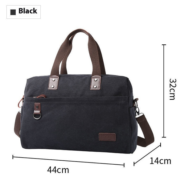 Color: Trendy Black - Fashion Men's Retro Canvas Out Luggage Business Travel Handbag Q119-CJYD208236204DW