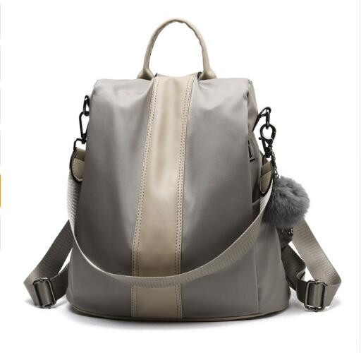 Color: Kaki - 2021 new soft leather backpack female large capacity retro wind backpack multi-functi Q119-CJBHNSNS03534-Kaki