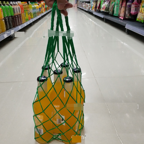 Color: Green handmade - Korean version of ins hollow cotton woven fishing net bag beach cotton net  Q119-CJBHNSNS05266-Green handmade