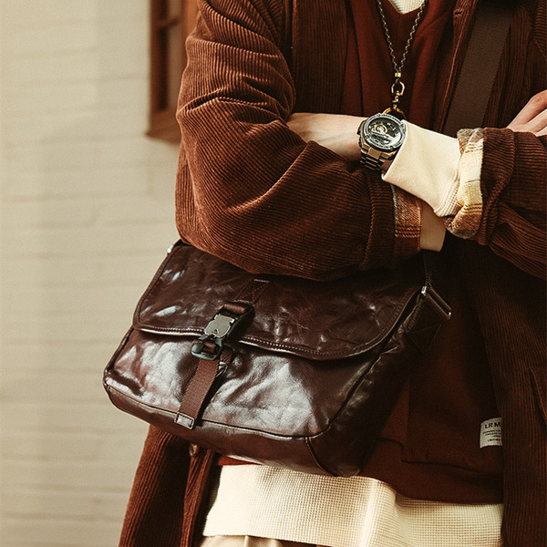 Mens Leather Large Capacity Casual Shoulder Crossbody Bag Q119-CJNS1685311