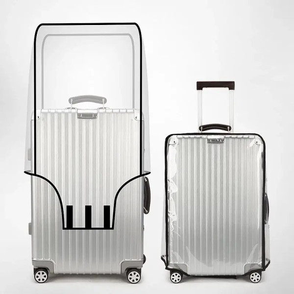 Color: Brown - New 20-30inch Luggage Cover Transparent Protector Waterproof Thickened Suitcase Cove F640-12000036024520567