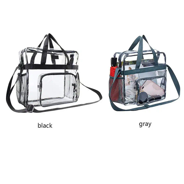 Color: Beige - Stadium Approved PVC Clear Purse Large Capacity Clear Bag Clear Crossbody Bag for Co F640-12000040195105661