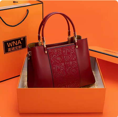 Color: Wine Red Gift Box Set - Embroidered Handbag Women's National Style Mother Bag Q119-CJNS200341206FU
