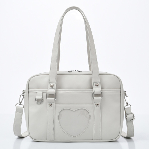 Color: Grey, Size: Small - Japanese All-match Pu College Commuter Female Bag Q119-CJNS118572608HS