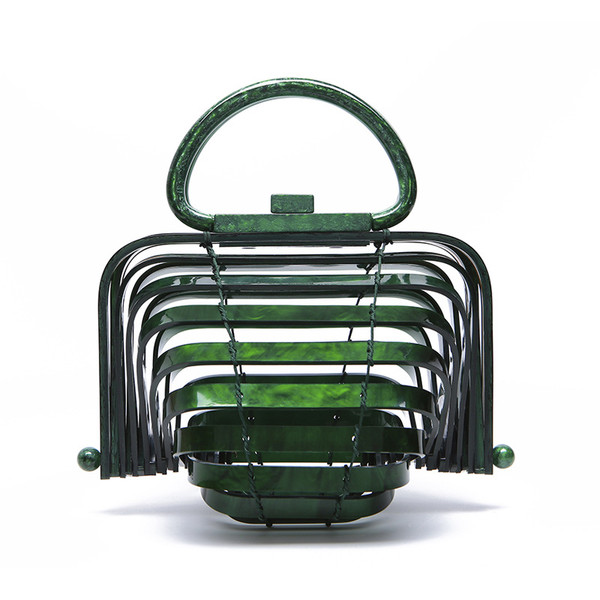 Color: Green - Acrylic hollow handbag Q119-CJBHNSNS23858-Green