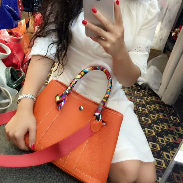 Color: Orange, Size: L - Ladies lychee pattern leather bag Q119-CJBHNSNS21819-Orange-L