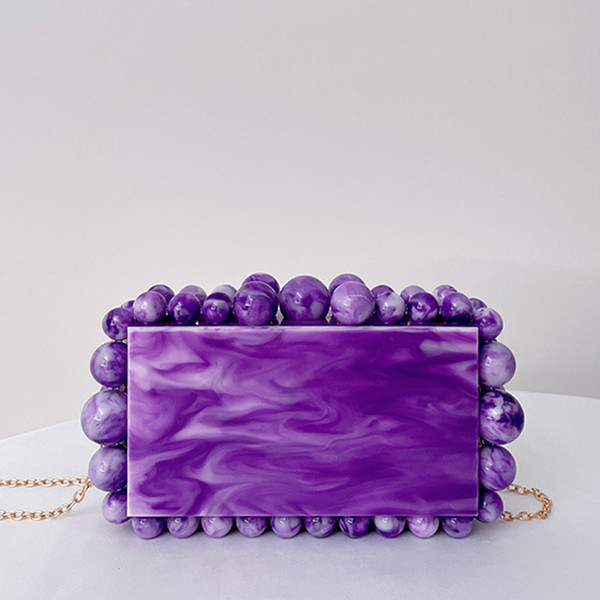 Color: Purple - New Acrylic Cloud Bag Clutch Q119-CJYD194194008HS