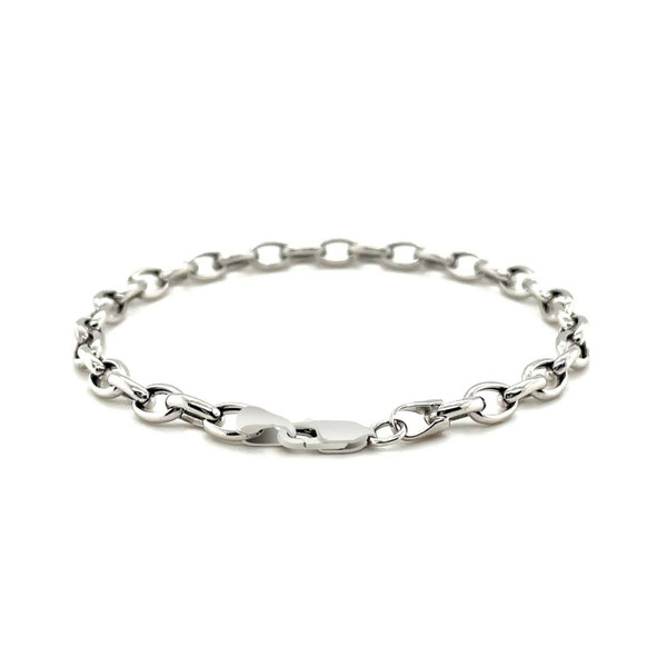 Size: 7'' - 4.6mm 14k White Gold Oval Rolo Bracelet P150-63660-7