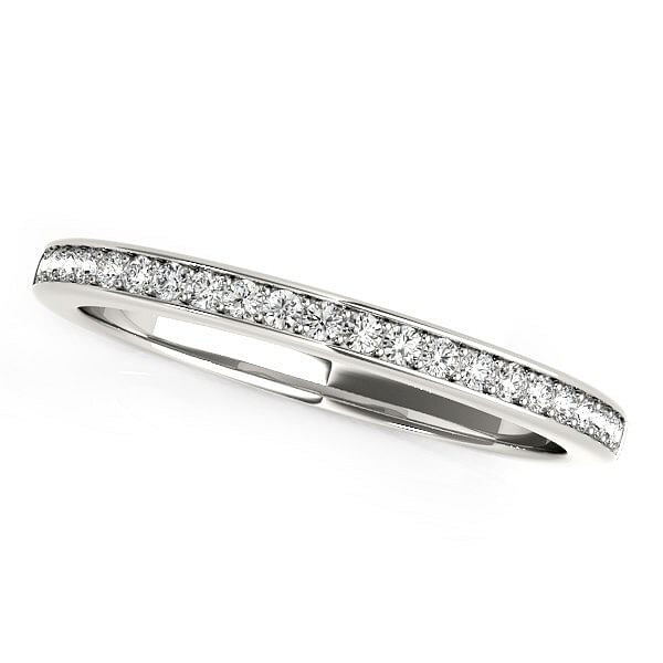 Size: 4.5 - 14k White Gold Classic Style Diamond Wedding Band (1/5 cttw) P150-72496-4.5