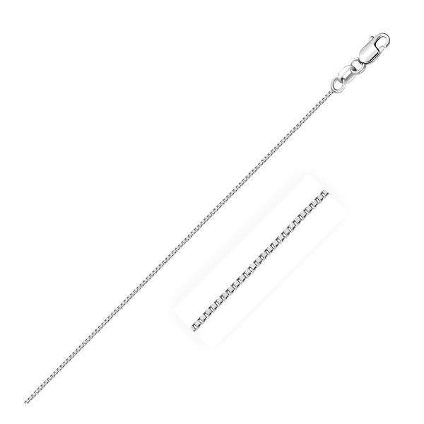 Size: 16'' - 14k White Gold Classic Box Chain (0.60 mm) P150-39034-16