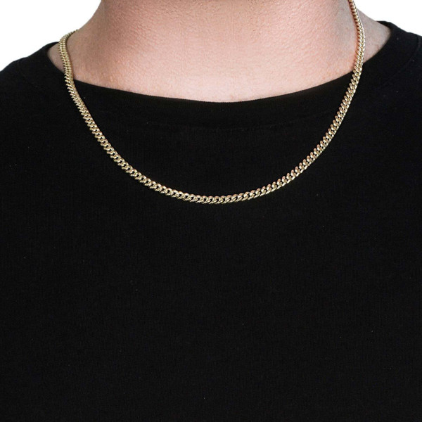 Size: 18 - 10k Yellow Gold Semi Solid Miami Cuban Chain (4.50 mm) P150-73356-18