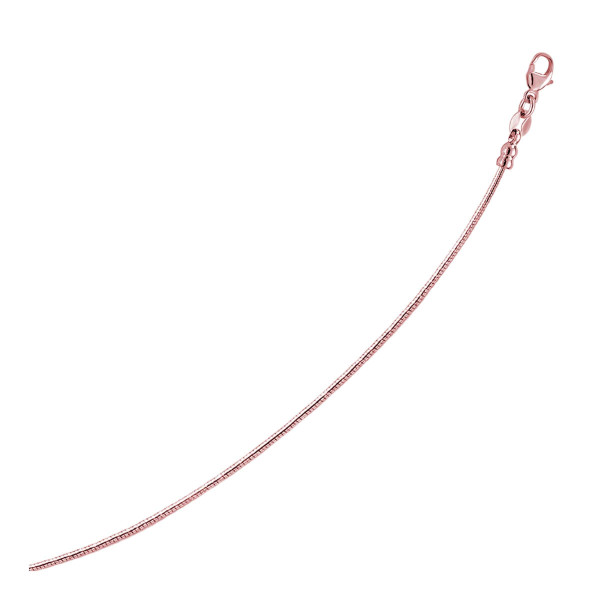 Size: 17'' - 14k Rose Gold Necklace in a Round Omega Chain Style P150-47878-17