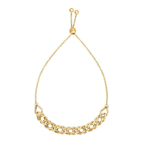 Size: 9.25'' - Adjustable Chain Bracelet in 14k Yellow Gold P150-99348-9.25