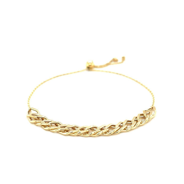 Size: 9.25'' - Adjustable Chain Bracelet in 14k Yellow Gold P150-99348-9.25