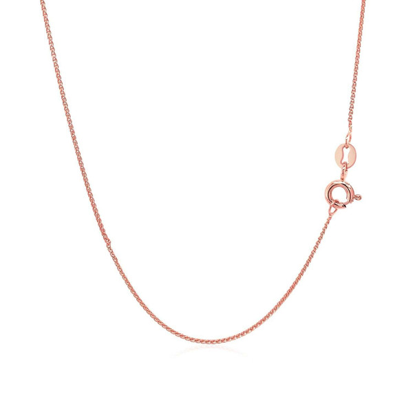Size: 18'' - 14k Rose Gold Diamond Cut Round Wheat Chain (0.60 mm) P150-45012-18