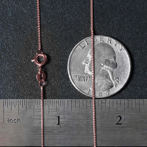 Size: 18'' - 14k Rose Gold Diamond Cut Round Wheat Chain (0.60 mm) P150-45012-18