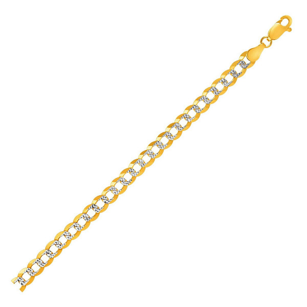 Size: 22'' - 14k Two Tone Gold Pave Curb Chain (5.70 mm) P150-64550-22