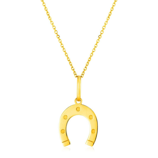 Size: 18'' - 14K Yellow Gold Necklace with Horseshoe P150-74697-18