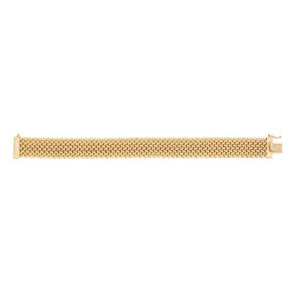 Size: 7'' - 14k Yellow Gold High Polish Thick Braided Bracelet (14.5mm) P150-40318-7