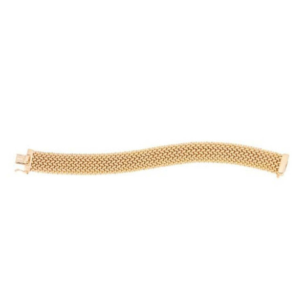 Size: 7'' - 14k Yellow Gold High Polish Thick Braided Bracelet (14.5mm) P150-40318-7