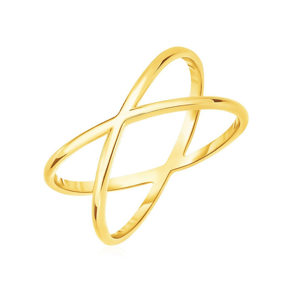 Size: 7 - 14k Yellow Gold Polished X Profile Ring P150-30260-7