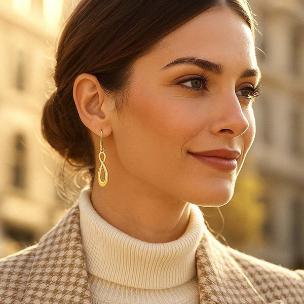 14k Yellow Gold Polished Earrings in Infinity Design P150-27643