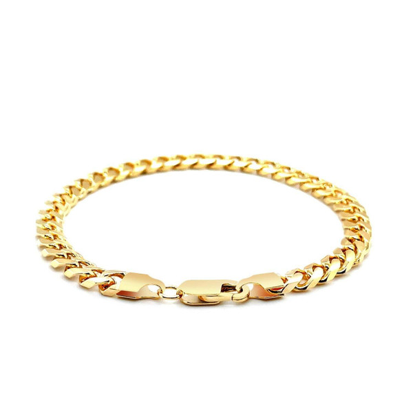 Size: 8.5'' - 5.8mm 14k Yellow Gold Solid Miami Cuban Bracelet P150-86773-8.5