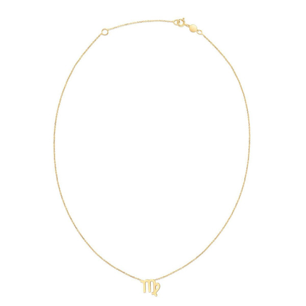 Size: 18 - 14K Yellow Gold Virgo Necklace P150-43696-18