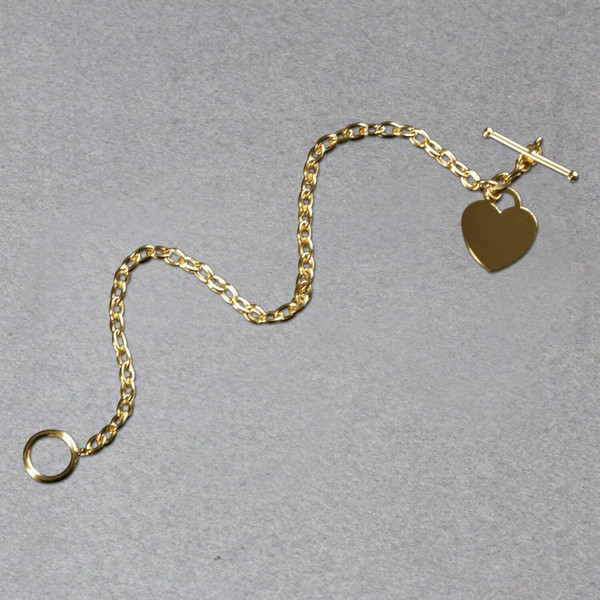 Size: 7.5'' - Toggle Bracelet with Heart Charm in 14k Yellow Gold (22.35 mm) P150-66910-7.5