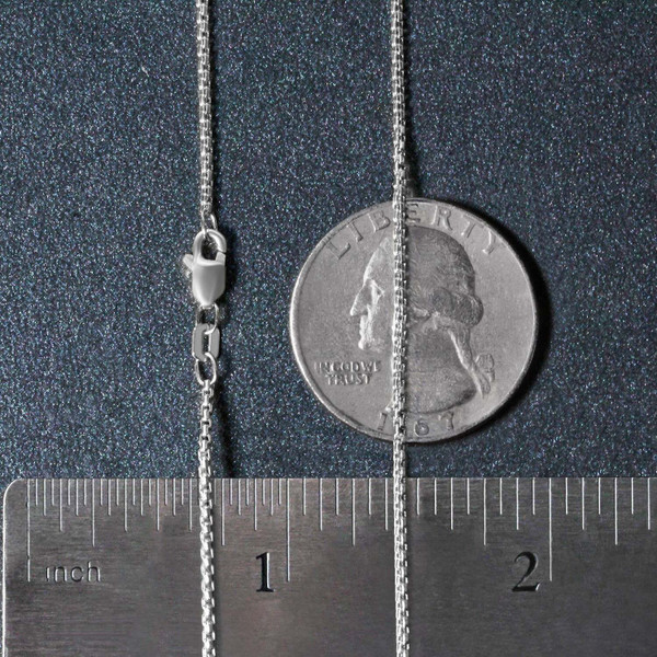 Size: 16'' - 14k White Gold Round Box Chain (1.3 mm) P150-67678-16