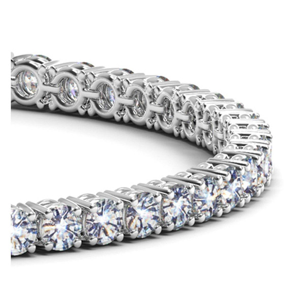 Size: 7 - Lab Grown Round Diamond Tennis Bracelet in 14k White Gold (8 cctw F/G  VS2/SI1) P150-22057-7